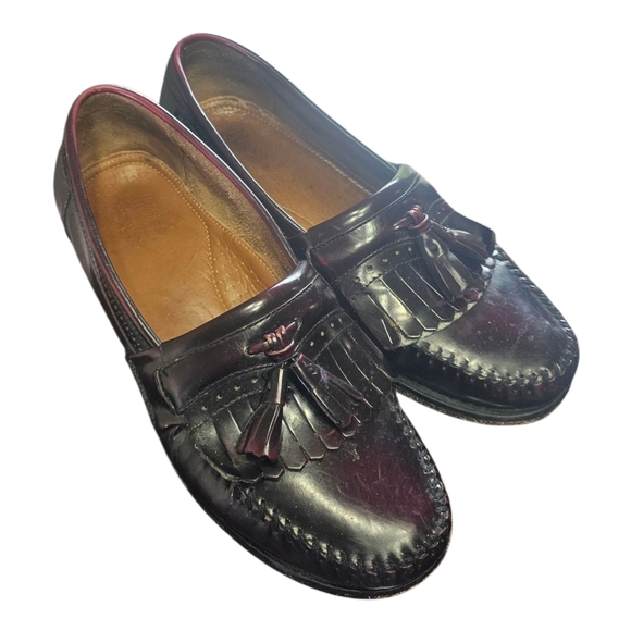 G.H. Bass & Co Weejuns Frazier Mens 10.5 D Oxblood Loafers Kiltie Tassel Slip-On - Picture 1 of 10